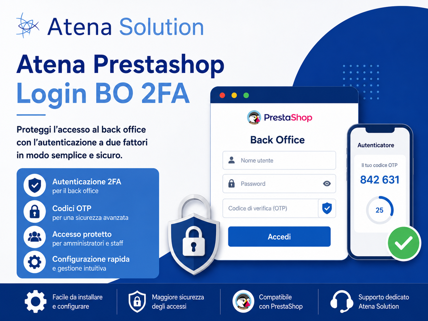 Atena Prestashop Login BO 2FA